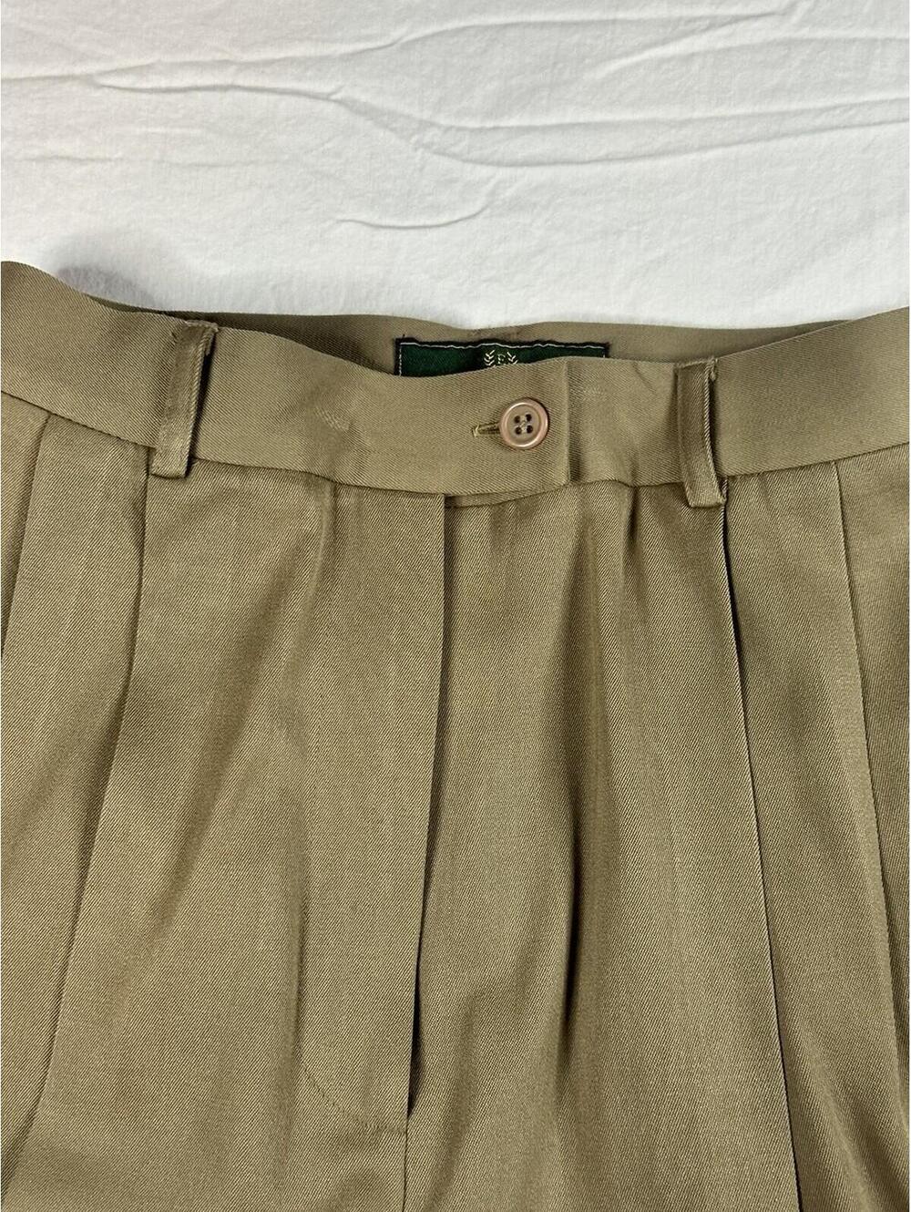 🤎✨Vintage Embassy Row Petites  Pure Wool Pleated Dress Pants Trousers khaki 6P - Picture 4 of 14